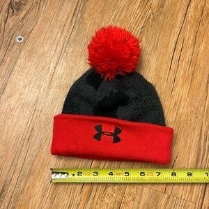 Under Armour Boys Stocking Hat Black/Red